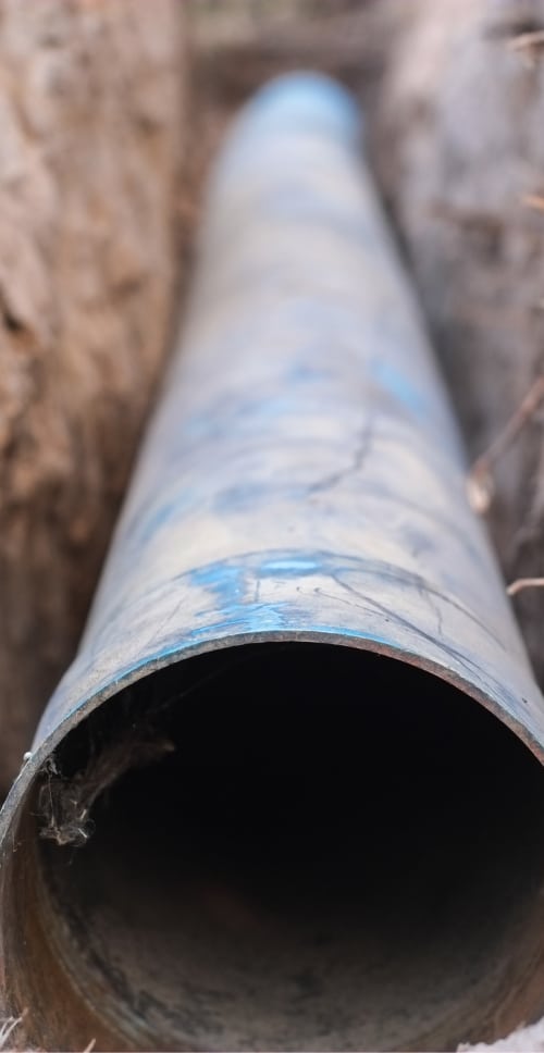 dug up sewer line ready for repair dug up sewer line ready for repair